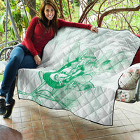 Personalized Louisiana Horse Racing Derby Quilt Magnolia Blossom Horseshoe Pastel Green