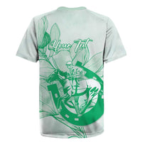 Personalized Louisiana Horse Racing Derby Rugby Jersey Magnolia Blossom Horseshoe Pastel Green