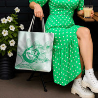 Personalized Louisiana Horse Racing Derby Tote Bag Magnolia Blossom Horseshoe Pastel Green