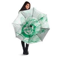 Personalized Louisiana Horse Racing Derby Umbrella Magnolia Blossom Horseshoe Pastel Green