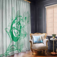 Personalized Louisiana Horse Racing Derby Window Curtain Magnolia Blossom Horseshoe Pastel Green