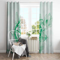 Personalized Louisiana Horse Racing Derby Window Curtain Magnolia Blossom Horseshoe Pastel Green