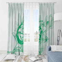 Personalized Louisiana Horse Racing Derby Window Curtain Magnolia Blossom Horseshoe Pastel Green