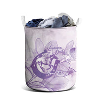 Personalized Louisiana Horse Racing Derby Laundry Basket Magnolia Blossom Horseshoe Pastel Purple