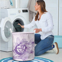 Personalized Louisiana Horse Racing Derby Laundry Basket Magnolia Blossom Horseshoe Pastel Purple