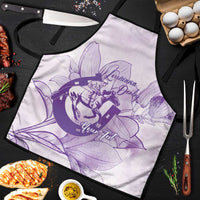 Personalized Louisiana Horse Racing Derby Apron Magnolia Blossom Horseshoe Pastel Purple