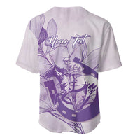 Personalized Louisiana Horse Racing Derby Baseball Jersey Magnolia Blossom Horseshoe Pastel Purple
