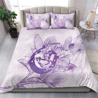 Personalized Louisiana Horse Racing Derby Bedding Set Magnolia Blossom Horseshoe Pastel Purple