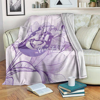 Personalized Louisiana Horse Racing Derby Blanket Magnolia Blossom Horseshoe Pastel Purple