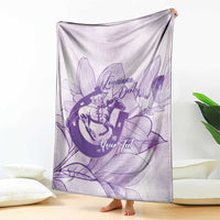 Personalized Louisiana Horse Racing Derby Blanket Magnolia Blossom Horseshoe Pastel Purple