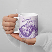 Personalized Louisiana Horse Racing Derby Ceramic Mug Magnolia Blossom Horseshoe Pastel Purple