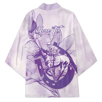 Personalized Louisiana Horse Racing Derby Kimono Magnolia Blossom Horseshoe Pastel Purple