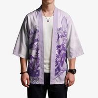 Personalized Louisiana Horse Racing Derby Kimono Magnolia Blossom Horseshoe Pastel Purple