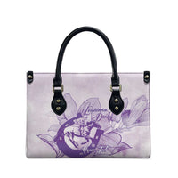 Personalized Louisiana Horse Racing Derby Leather Bag Magnolia Blossom Horseshoe Pastel Purple