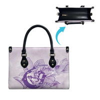 Personalized Louisiana Horse Racing Derby Leather Bag Magnolia Blossom Horseshoe Pastel Purple