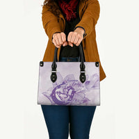Personalized Louisiana Horse Racing Derby Leather Bag Magnolia Blossom Horseshoe Pastel Purple