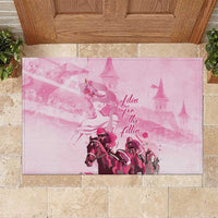 Kentucky Horse Racing Oaks Rubber Doormat Lilies For The Fillies