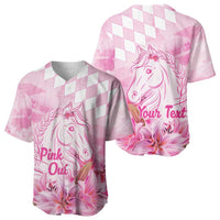 Kentucky Horse Racing Oaks Personalized Baseball Jersey Filly Lily Flowers Pink Out