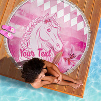 Kentucky Horse Racing Oaks Personalized Beach Blanket Filly Lily Flowers Pink Out