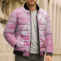 Kentucky Horse Racing Oaks Personalized Bomber Puffer Jacket Filly Lily Flowers Pink Out