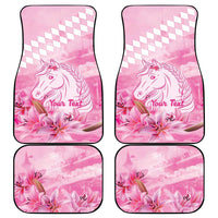 Kentucky Horse Racing Oaks Personalized Car Mats Filly Lily Flowers Pink Out