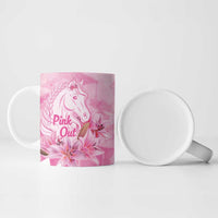Kentucky Horse Racing Oaks Personalized Ceramic Mug Filly Lily Flowers Pink Out