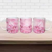 Kentucky Horse Racing Oaks Personalized Ceramic Mug Filly Lily Flowers Pink Out