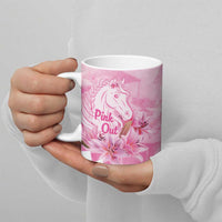 Kentucky Horse Racing Oaks Personalized Ceramic Mug Filly Lily Flowers Pink Out