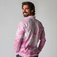 Kentucky Horse Racing Oaks Personalized Long Sleeve Polo Shirt Filly Lily Flowers Pink Out