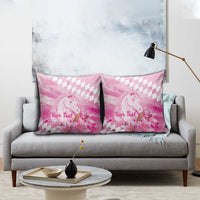 Kentucky Horse Racing Oaks Personalized Pillow Cover Filly Lily Flowers Pink Out