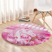 Kentucky Horse Racing Oaks Personalized Round Carpet Filly Lily Flowers Pink Out