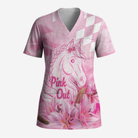 Kentucky Horse Racing Oaks Personalized Scrub Top Filly Lily Flowers Pink Out