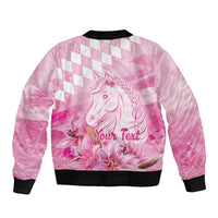 Kentucky Horse Racing Oaks Personalized Sleeve Zip Bomber Jacket Filly Lily Flowers Pink Out