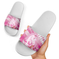 Kentucky Horse Racing Oaks Personalized Slide Sandals Filly Lily Flowers Pink Out