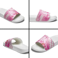 Kentucky Horse Racing Oaks Personalized Slide Sandals Filly Lily Flowers Pink Out
