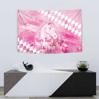 Kentucky Horse Racing Oaks Personalized Tapestry Filly Lily Flowers Pink Out
