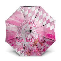 Kentucky Horse Racing Oaks Personalized Umbrella Filly Lily Flowers Pink Out