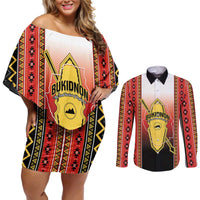 Personalised Bukidnon Philippines Couples Matching Off Shoulder Short Dress and Long Sleeve Button Shirt The Food Basket of Region X