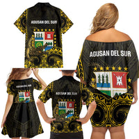 Agusan del Sur Philippines Family Matching Off Shoulder Short Dress and Hawaiian Shirt Habagatang Agusan Lolong