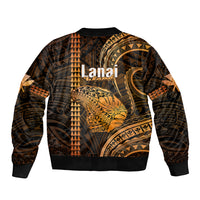 Polynesian Pride Hawaiian Islands Bomber Jacket Lani Map Gold Kanaka With Kakau - Wonder Print Shop