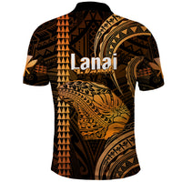 Polynesian Pride Hawaiian Islands Polo Shirt Lani Map Gold Kanaka With Kakau - Wonder Print Shop