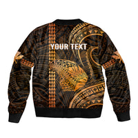 Personalised Hawaiian Islands Bomber Jacket Lani Map Gold Kanaka With Kakau - Wonder Print Shop