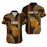 Personalised Hawaiian Islands Hawaiian Shirt Lani Map Gold Kanaka With Kakau - Wonder Print Shop