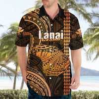 Personalised Hawaiian Islands Hawaiian Shirt Lani Map Gold Kanaka With Kakau - Wonder Print Shop