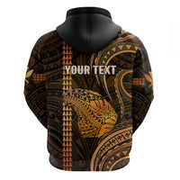 Custom Hawaiian Islands Hoodie Lani Map Gold Kanaka With Kakau - Wonder Print Shop