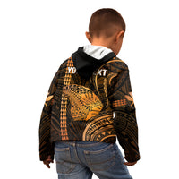 Personalised Hawaiian Islands Kid Hoodie Lani Map Gold Kanaka With Kakau - Wonder Print Shop