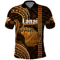 Custom Hawaiian Islands Polo Shirt Lani Map Gold Kanaka With Kakau - Wonder Print Shop