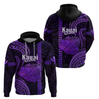 Polynesian Pride Hawaiian Islands Hoodie Kauai Map Purple Kanaka With Kakau - Wonder Print Shop