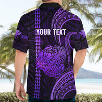 Personalised Hawaiian Islands Hawaiian Shirt Kauai Map Purple Kanaka With Kakau - Wonder Print Shop