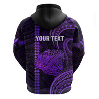 Custom Hawaiian Islands Hoodie Kauai Map Purple Kanaka With Kakau - Wonder Print Shop